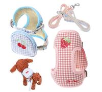 WOONEKY 2pcs Small Dog Harness Chest-back Leash Backpack Dog Accessories Harness for Puppy and Small