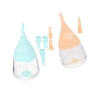 WOONEKY 2pcs Small Pet Feeder Kit with Flow Silicone Tips for Newborn Puppies Kittens and Rabbits Nursing Bottles for Multiple Animals Feeding and Weaning Supplies