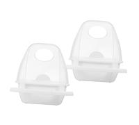 WOONEKY 2Pcs Splashing Transparent Parrot Cage Feeder Box Durable Plastic Bird Food Container for Outdoor Use Easy to Fill and Clean Safe Non Deformable Material Birdcage Accessory