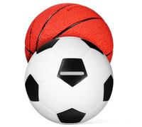 WOONEKY 2pcs Sports Piggy Banks Set for Basketball Soccer Ball Coin Savings Jar Lightweight Fun Money Box for Boys Birthday Creative Sports Decor
