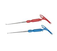 WOONEKY 2PCS Stainless Steel Fishing Hook Extractor and Remover Tool with Knot Tying Function Outdoor Fish Hook Picker for Quick and Safe Unhooking Red and Blue Handle