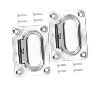 WOONEKY 2PCS Stainless Steel Flush Pull Handle for Boat Hatch Heavy Duty Recessed Grab Handle for Yachts Kayaks Cabin Doors Easy Installation Fit Accessories