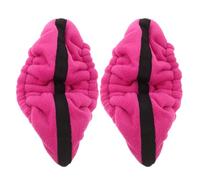 WOONEKY 2pcs Stretchable Rosy Ice Skate Blade Covers with Moisture-absorbing Lining for Figure and Hockey Skates Compatible with Blades Easy to Wear for Adults