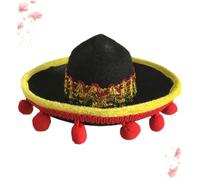 WOONEKY 2Pcs Stylish Pet Mini Mexican Hat Ornament for Dog Puppy Lightweight Woven Headgear for Parties Photoshoots and Daily Wear Adorable Design
