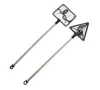 WOONEKY 2PCS Telescopic Dip Net Set Retractable Fishing Net for Catch and Release for and Lake Fishing Includes Square and Triangle Shapes