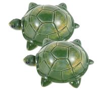 WOONEKY 2pcs Toilet Bolt Covers Resin Turtle Design with Anti-slip Feature and Easy Installation, Unique Emerald Turtle Bathroom Decor, Decorative Toilet Replacement Bolt Covers