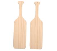 WOONEKY 2Pcs Unfinished Wooden Home Paddle for DIY Craft Projects Smooth Surface Natural Texture Hand-Painted Decorative Oar for Creative Woodcraft and Handmade Decor