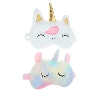 WOONEKY 2pcs Unicorn Plush Eye Masks Comfortable Eye Covers for Sleeping Mask for Women for Restful Sleep