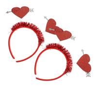WOONEKY 2pcs Valentine's Day Hairbands Cupid Arrow Headbands Lightweight Festival Hair Accessories for Wedding Party and Costume Celebration