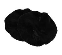 WOONEKY 2pcs Velvet Toilet Lid Covers Soft Plush Oblong Elongated Seat Protectors Machine Washable Dustproof Cushion Black for Bathroom Comfort