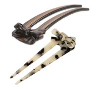 WOONEKY 2pcs Vintage Acetate U Shaped Hair Sticks for Long Hair Gentle Secure Hold Styling Pins Comfortable for Women