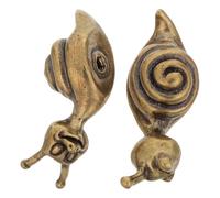 WOONEKY 2pcs Vintage Brass Snail Cabinet Knobs Mini Animal Drawer Pull Handles for Kitchen Cupboard Dresser Wine Cabinet Shoe Hardware