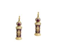 WOONEKY 2pcs Vintage Perfume Bottle Retro Antique Glass Flower Vine Design Essential Oil Container for Women Stylish Travel Gold and for Weddings and Decor