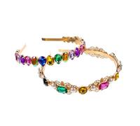 WOONEKY 2pcs Vintage Rhinestone Headbands for Women and Elegant Metal Hairbands with Unique for Face Washing Cosplay Party