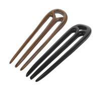 WOONEKY 2pcs Vintage Sandalwood Hair Chopsticks U Shaped Hairpins for Elegant Updos Durable Prong Wooden Hair Forks for Womens Classic Chignon Hairstyles