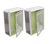 WOONEKY 2pcs Wall Mount Mailboxes with Lock Clear Front Panel Metal Suggestion and Mail Box for Office Classroom Indoor Outdoor Use and Secure Gray Finish