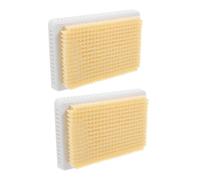 WOONEKY 2pcs Wall-Mounted Back Scrubber for Shower with Exfoliating Bristles Handsfree Back Cleaning Massage Pad for Men Women Easy Installation and Hygienic Maintenance