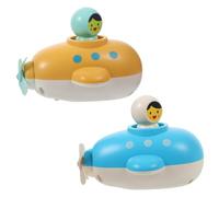 WOONEKY 2pcs Wind-up Boat Shaped Bath for Swimming in Bright Colors Clockwork Submarine Bath Tub Fun for Boy Girl and Summer