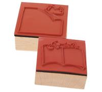 WOONEKY 2pcs Wooden Cat Stamp for Scrapbooking and Journaling Functional Retro Design with Cute Cartoon Borders Includes Compact Note Paper and Cat-Themed Notebook for Daily Planning and