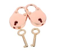 WOONEKY 2Set Mini Vintage Padlock Small Sturdy Metal Locks with Keys for Suitcase Diary Jewelry Box Travel Bags Compact Durable Security for Luggage and Handbags