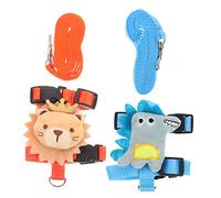 WOONEKY 2Sets Cartoon Design Rabbit Leash Harness Escaping Traction Rope for Small Pets Comfortable Durable and Convenient Bunny Walking
