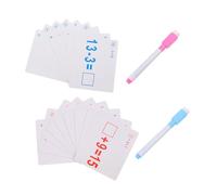 WOONEKY 2Sets Erasable Math Flash Cards Arithmetic Practice Cards for Includes Addition Subtraction Activities for Early Education Homeschooling