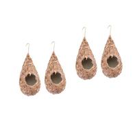 WOONEKY 2sets Handmade Bird Nest Straw Nest for Birds Natural Feeling Perfect for Canary Parrot Lark 2pcs*2 Random Style