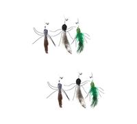 WOONEKY 2sets Heavy Duty Cat Interactive Kitten Teaser Insect Heads for Indoor Cats 3pcs*2