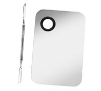 WOONEKY 2sets Professional Nail Art Makeup Palette Set Stainless Steel Board Kit Tone Bars Boards for Artists Diy