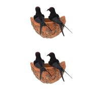 WOONEKY 2sets Simulated Swallow Nest Model Adornment for Garden and Indoor Decor Paperboard Design for Decorative Photography Prop and Educational Use