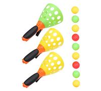 WOONEKY 3 Pairs Toss and Catch Ball Set Click and Toss Game for Outdoor Fun with Balls Safe Design for Family Play and Pool Parties Random Color