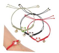 WOONEKY 3 Pcs Adjustable Maneki Neko Cat Bracelets with Charm Japanese Fortune Rope Jewelry for Adults Cultural Lucky Cat Wristbands for Daily Wear and Gifts