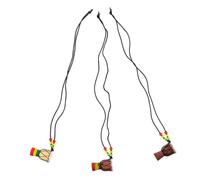 WOONEKY 3 Pcs Mini African Percussion Drum Pendant Necklaces Compact Hand Drum Jewelry for Adults Stylish Musical Party Favors Unique Gift