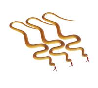 WOONEKY 3 Pcs Realistic Fake Snake Flexible Plastic Props for Halloween Pranks Creepy Small Yellow Snakes for Party Decoration and Scaring Friends