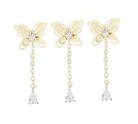 WOONEKY 3 Pieces Zircon Chain Nail Decorations Set, Shining Manicure Pendants Star and Moon Micro Inlaid Rhinestones, Diy Nail Art Supplies for Stylish Hand and Foot Care