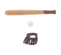 WOONEKY 3 Sets Dollhouse Miniature Baseball Bat Ball and Glove for Collectors Realistic and Softball Accessories for Dollhouse Display Craft Projects and Dioramas
