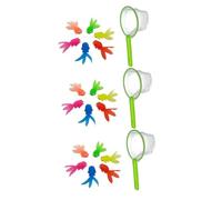 WOONEKY 3 Sets Goldfish Water Educational Bath Plaything Adorable Soft Fish with Nets for Color Learning and Hand-eye Coordination Development Random Color