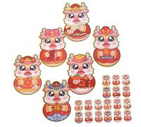 WOONEKY 30pcs Chinese Year Red Envelopes Dragon Pattern Lunar Festival Red Packets Mixed Style for Wedding Celebration and Traditional Giving