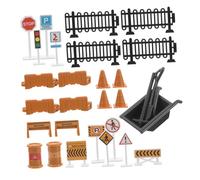 WOONEKY 30pcs Educational Traffic Set with Diverse Road Sign Models Childsafe Materials Expandable for Interactive Creative Play at Home and School
