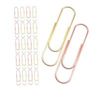 WOONEKY 30pcs Large Paper Clip Colorful Document Clips Reusable File Paper Page Wire Sorting Clamps Bookmark Document Organizers Big File Clamps Iron