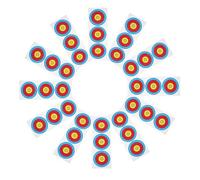 WOONEKY 30pcs Paper Archery Target Sheets for Compound and Recurve Bows Coated Paper Vertical Targets, Rollable and Universal Compatibility for Indoor and Park Archery Training