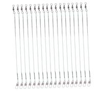 WOONEKY 30pcs Professional Fishing Lines Fishing Rotary Leaders Fish Line Rigs Leaders with Swivels Snap Anti-bite Wire Trace with Swivel Green
