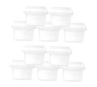 WOONEKY 30pcs Transparent Plastic Reptile Breeding Box with Sunbathing Platform Secure Locking Spider Habitat Feeding Container for Geckos Turtles Lizards Insects Versatile Terrarium for