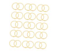 WOONEKY 30pcs Yellow Metal Loose Leaf Binder Rings Flexible Openable Ring Fasteners for School Office Strong Keychain Hoops for Index Cards Notebooks Photo Albums Scrapbook Organization