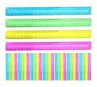 WOONEKY 32pcs Colored Ruler Plastic Ruler 30cm Graduations Acrylic Material for Drawing and Measurement Drafting Schools Students