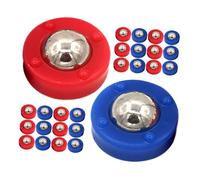 WOONEKY 32pcs Mini Shuffleboard Accessories Set Durable Tabletop Rollers Sliding Beads for Family Game Clubs Indoor Entertainment with Red and Blue Curling Pucks