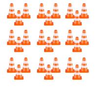 WOONEKY 35pcs Miniature Plastic Traffic Cones for Realistic Orange Roadblock Signs Simulation Traffic Cones for Cognitive Play