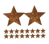 WOONEKY 36 Pcs Rusty Metal Barn Stars DIY Hanging Star Ornaments for Farmhouse Rustic Home Wall Decor Christmas Decorations Retro Vintage Accents