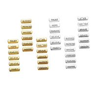 WOONEKY 36pcs Word Charm Pendants Rectangular Alloy Charms Diy Necklace and Bracelet Inspirational Pendant Set for Jewelry Making Crafting in Gold and Silver