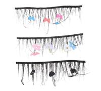 WOONEKY 3pairs Decorative False Eyelashes Sequin Design Heart and Flower Styles for Parties Daily Wear and Special Occasions Lightweight Easy to Apply and Curved for Comfort
